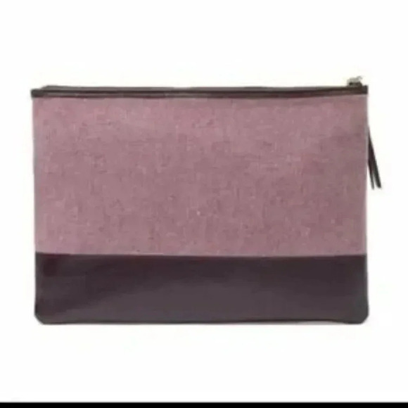 Kate Spade Ash Street Canvas Plum Logo Clutch - Picture 3 of 5
